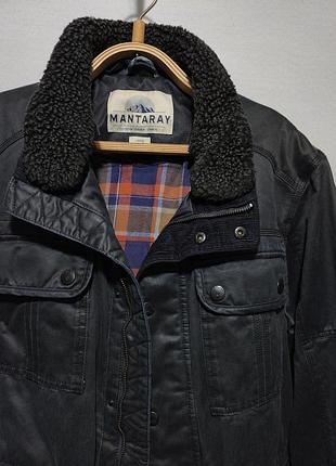 Британская вощеная куртка с вельветовым воротником mantaray wax navy blue military utility l