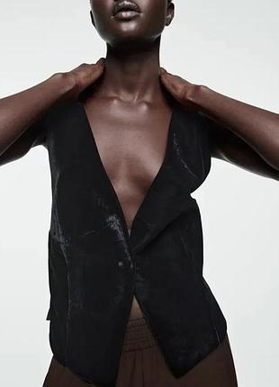 Жіночий оксамитовий жилет zara, чорний