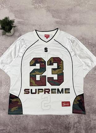 Джерсі supreme 23 camo football jersey white red green🔥