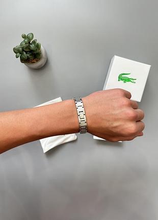Чоловічий браслет lacoste сріблястий 4