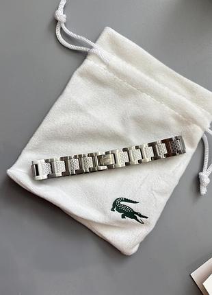 Чоловічий браслет lacoste сріблястий