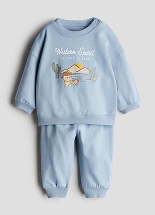 Утеплений дитячий комплект костюм на флісі h&m hm для хлопчика: світшот кофта, штани