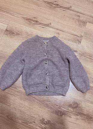 Светр для дівчинки zara бузковий, розмір 116