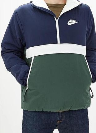 Куртка чоловіча nike анорак синьо-зелена xl