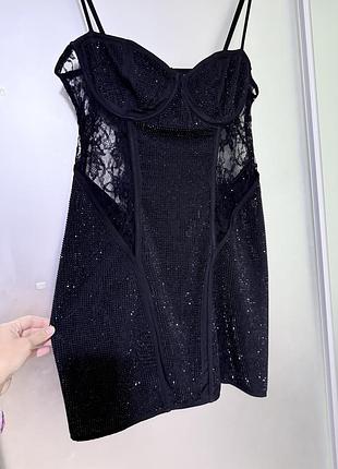 Коротка жіноча сукня prettylittlething чорна розмір m