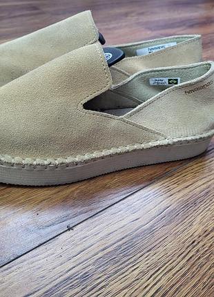 Женские замшевые эспадрильи havaianas, натуральная кожа, бразилия, бежевые, 37 размер