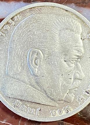 Німеччина.   5 марок 1935 р. «а».   гіденбург
