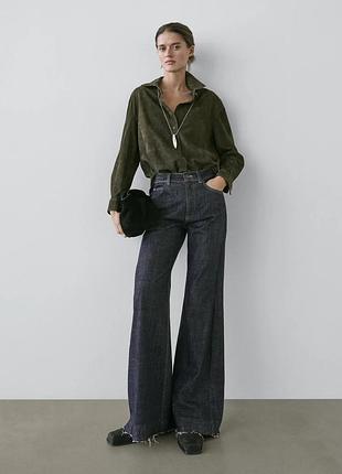 Джинси жіночі massimo dutti flare fit темно-сині оригінал