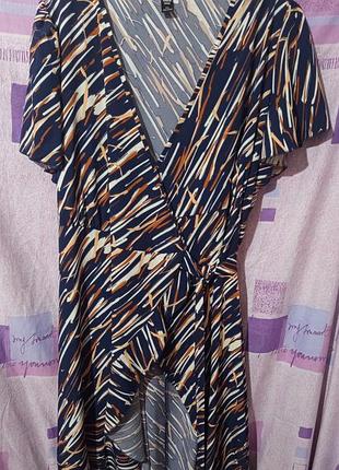 Легкое асимметричное платье на запах shein curve, размер 2xl (52-54)