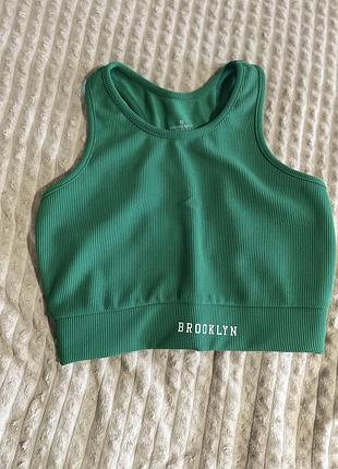 Жіночий спортивний топ brooklyn, зелений, розмір m