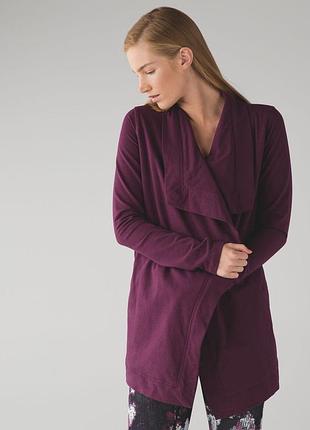 Lululemon кофта на запах удлиненная вишневая бордовая restore wrap
