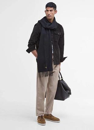 Шарф чоловічий barbour plain lambswool scarf чорний вовняний