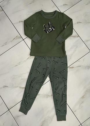Домашний оливковый костюм пижама dunnes stores 4-5 лет (104-110 см) флис