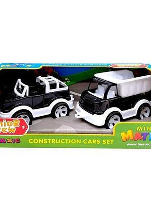 Набір дитячий "mini matiki" коробка (позашляховик, вантажівка) чорно-білий