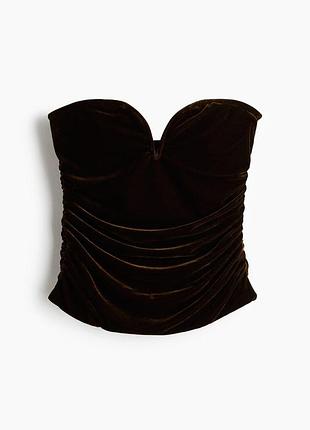 Оксамитовий топ корсет h&m