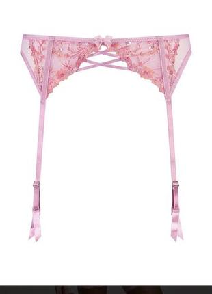 Пояс для панчох жіночий мереживний рожевий hunkemoller в розмірі xs