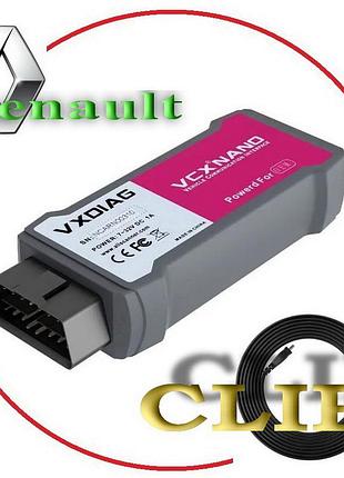 Автосканер vxdiag vcx nano rvdiag для renault can clip j2534 obd2 діагностика