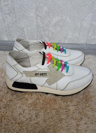 Кожаные кроссовки off white