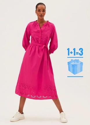 Бавовняна сукня міді з поясом m&s 22/ 50