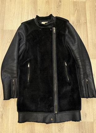 Фірмове пальто/дублянка(косуха). zara. розмір xs