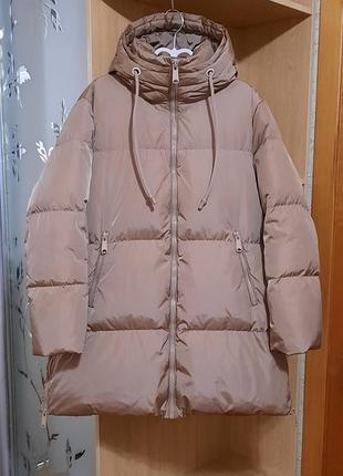 Пуховик zara р. xs-s-m зимовий пух перо куртка