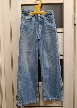 Стильні джинси h&m wide leg із регульованою талією для дівчинки