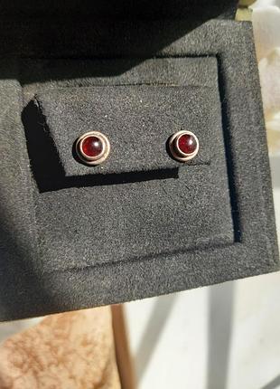 Серьги серебро гранат