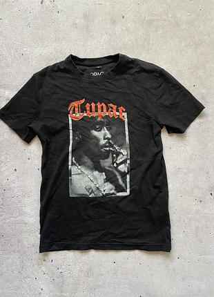 Чорна чоловіча футболка mister tee x 2pac (tupac california love