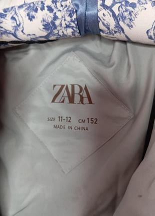 Куртка zara для девочки, оливкового цвета 6