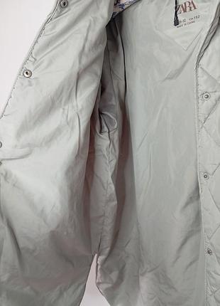 Куртка zara для девочки, оливкового цвета 7