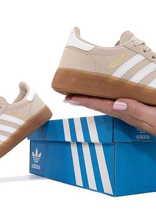 Кроссовки adidas spezial beige white gum арт 16065