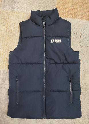 Жилетка безрукавка jack &amp;jones синяя дута