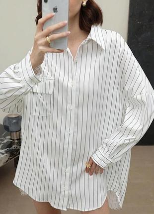 🥰 оверсайз сорочка у смужку shein s