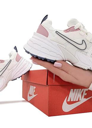 Кроссовки nike v2k run white pink арт 16066