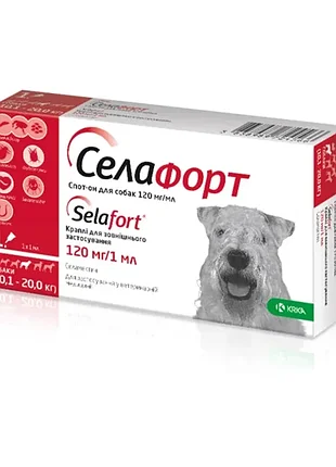 Ветеринария селафорт капли от блох, клещей и гельминтов для собак 10.1-20 кг