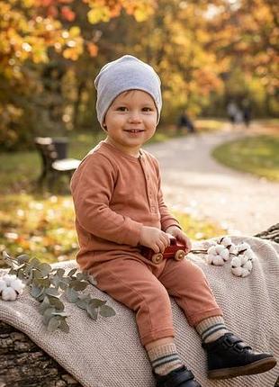 Стильна сіра шапка біні h&m 🧸 на 1.5–2 роки (розмір 86/92)