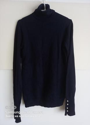 Кофта гольф-водолазка zara темно-синього кольору близько до чорного склад тканини віскоза плюс еластін