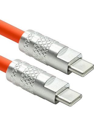 Силиконовый кабель powerplant usb type-c - type-c, 120w, 3 м, orange