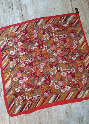 Эксклюзивный винтажный тоненький шелковый платок в цветочный принт japan bloomsbury tie rack