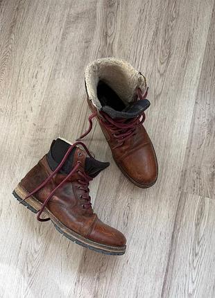 Шкіряні черевики bull boxer handmade in portugal оригінал