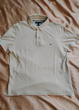 Чоловіче поло tommy hilfiger бежеве xl