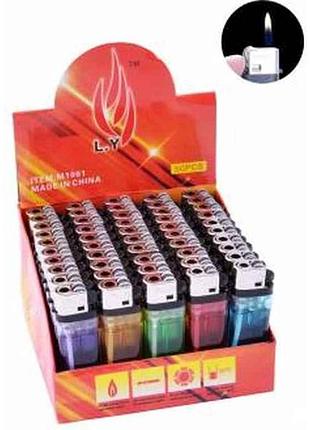 Зажигалка прозрачная 5 цветов bl 60-1 тм sunopt
