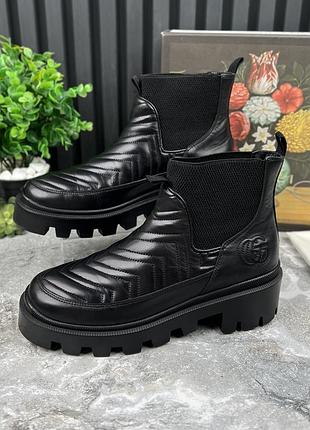 Gucci gg matelasse chelsea boots женские полуботинки ботильоны кожа оригинал 39 eur