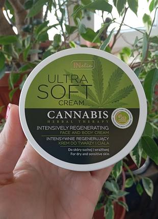 Інтенсивно регенерувальний крем для обличчя та тіла revers inelia cannabis ultra soft cream об'ємом 200 мл.польща