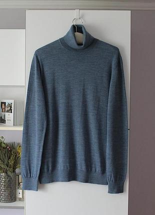 Cиній гольф водолазка з вовни мериноса від нідерландського бренду we fashion