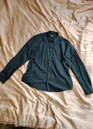 Чоловіча сорочка h&m easy iron класична чорна xl
