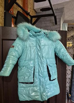 Куртка зимова для дівчинки м'ятна