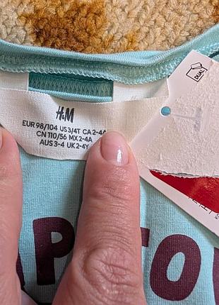 Кофта для дівчинки блакитна з принтом сови h&m 3
