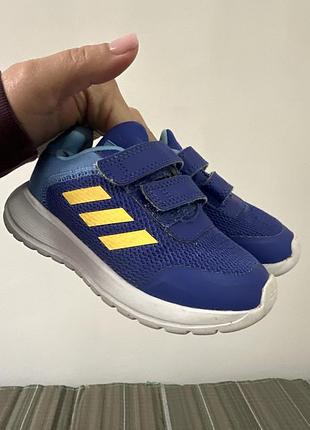 Кросівки дитячі adidas сині з жовтими смужками