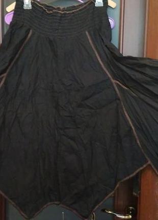 Юбка чёрная с клиньями 48р.индия1 фото